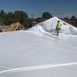 Floor tarp onsite Melbourne